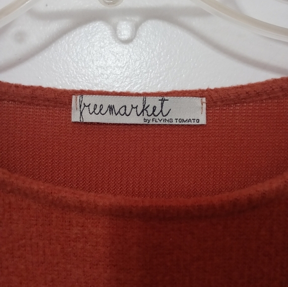 Free Market by Flying Tomatoes Burnt Orange Sweater With Balloon 1/2 Sleeves - Picture 7 of 9
